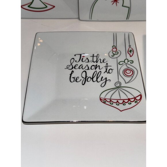 Holiday-Themed Food Network Square Plates Set Of 5 - Picture 3 of 8